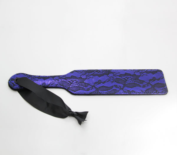 purple and black lace paddle